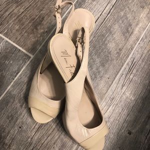 Marc Fisher cream peep toe high heels - slingback